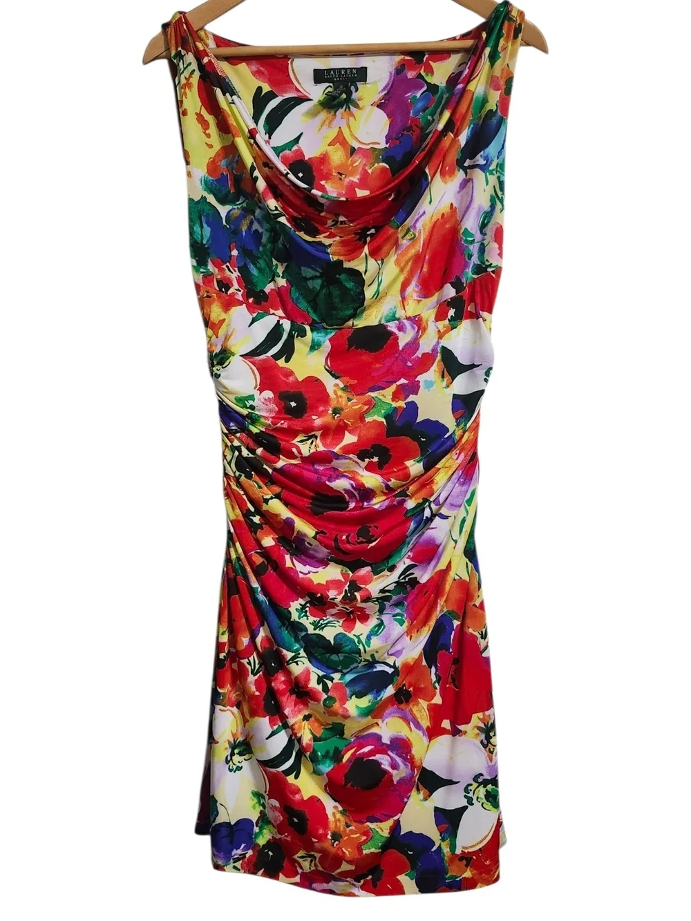 Ralph Lauren Women’s Floral Sheath Dress Multicolor Sleeveless Elegant. Size 12